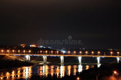 Night City Mirror Wather And Bridge Stock Photo Image Of Whinter