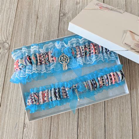 Native American Wedding Garter Indian Inspired Wedding Garter Turquoise