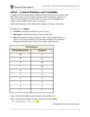 Cf U03a1 CentralTendency Variability Docx PSYC4700 Statistics For