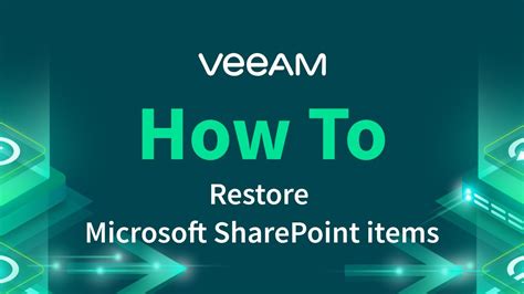 How To Restore Sharepoint Content With Veeam Explorer For Microsoft