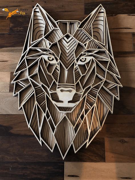 Tools Laser Cut Laser Cut Files Svg Panel Three Wolves Dxf Cdr Ai