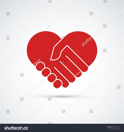 Hands Together Heart Symbol Vector Illustration Stock Vector (Royalty ...