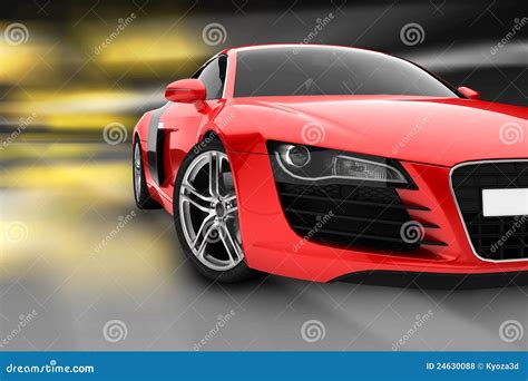 Roter Sportwagen Stockfoto Bild Von Metallisch Frontseite 24630088