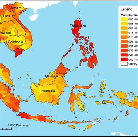 Multiple climate hazard map of the Southeast Asia Region Source: Yusuf ...