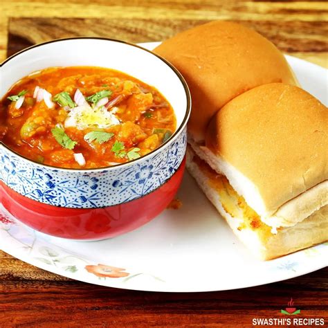 Pav Bhaji Recipe Mumbai Street Style Swasthis Recipes