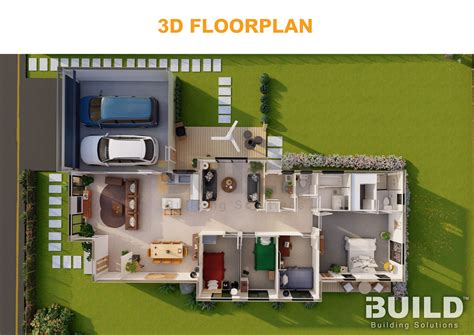 Kit Homes Rockhampton 3D Floorplan V2 IBuild Building Solutions