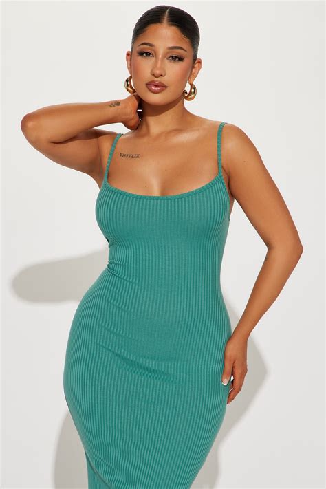 By The Beach Ribbed Maxi Dress Jade Fashion Nova