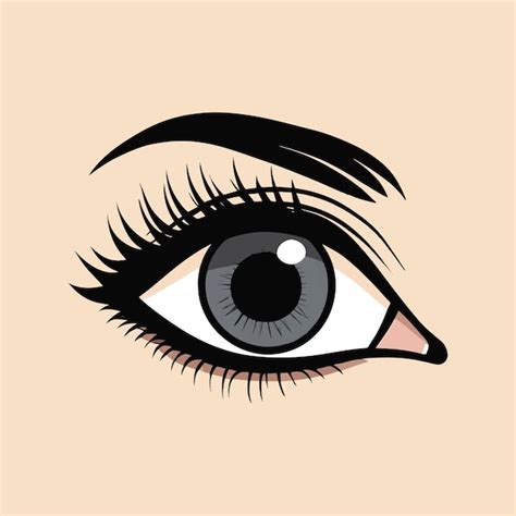 Premium Vector | A drawing of a womans eye with a large eyelashes