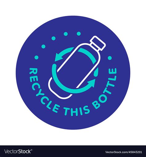 Recycle Plastic Bottle Icon Logo Badge Royalty Free Vector