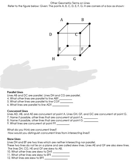 Solved Other Geometric Terms On Lines Refer To The Figure Below Given