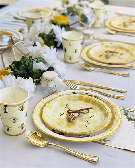 Best 13 The White Toolbox Yellow Bumble Bee Party Supply Set with Paper