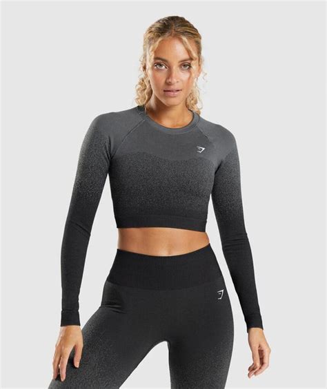 Gymshark Gymshark Adapt Ombre Seamless Long Sleeve Crop Top Grailed