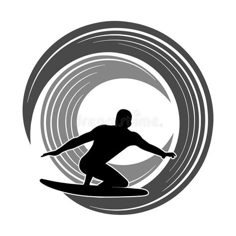 Surfer on the Wave Vector Illustration Stock Vector - Illustration of ...