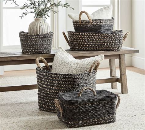 Asher Handwoven Seagrass Underbed Basket Pottery Barn