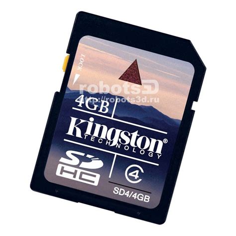 Карта памяти SDHC 4Gb Kingston Class4 для 3D принтера