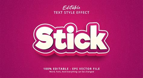 Premium Vector Stick Text Style Effect Editable Text Effect