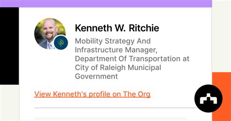 Kenneth W Ritchie Mobility Strategy And Infrastructure Manager Department Of Transportation