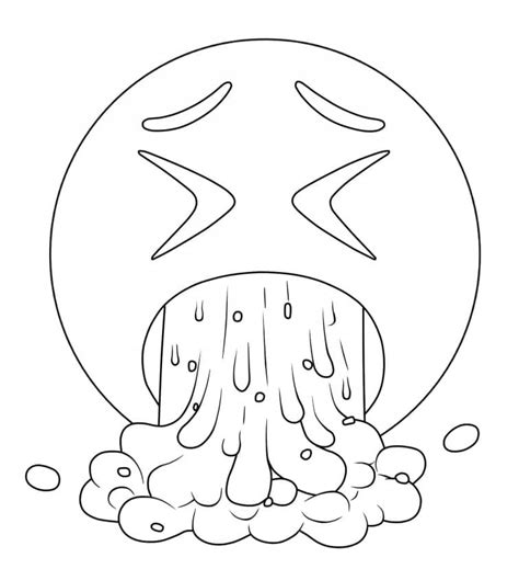 Coloriage Visage Qui Vomit Emoji T L Charger Et Imprimer Gratuit Sur