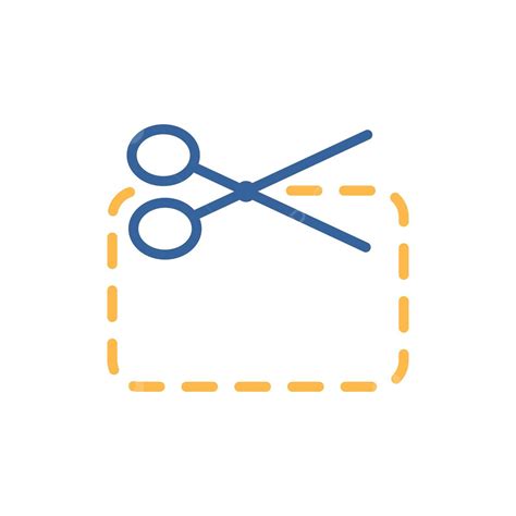 Coupon Cutting Vector Flat Icon Illustration Computer Scissors Vector