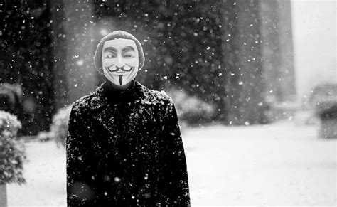 Masque Anonyme Guy Fawkes Photo En Niveaux De Gris Ordinateurs Web