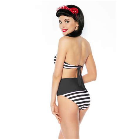 Vintage Bandeau Bikini Badkläder Dunken se
