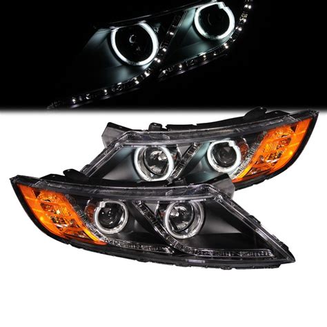 Kia Optima Ccfl Angel Eye Halo Led Drl Projector Headlights