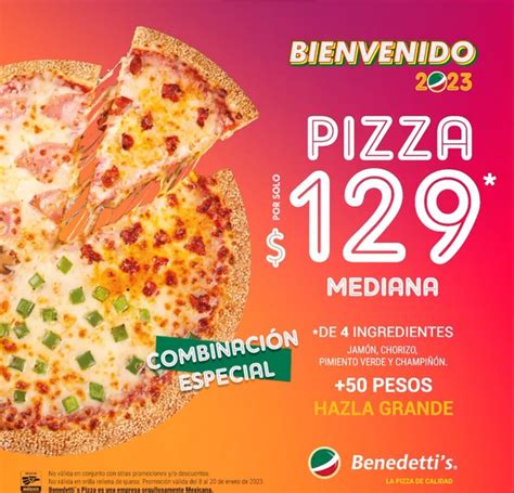 Promoción Benedettis Pizza De 4 Ingredientes Por 129