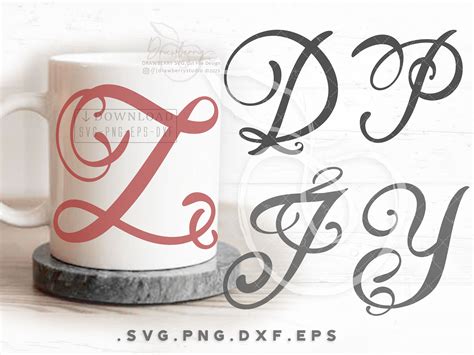 Fancy Letters Svg Hand Lettered Monogram Alphabet Svg Etsy