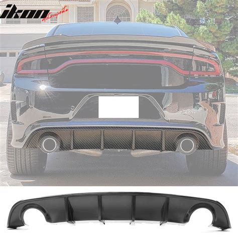 Ikon Motorsports Rear Diffuser Compatible With 2015 2023 Dodge Charger Srt V3 Style Splitter