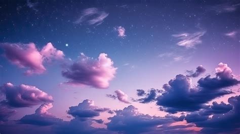 Premium Photo | Night purple blue sky in open deep space nature ...