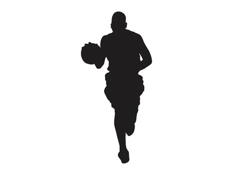 Silhouette Of A Basketball Player Carrying A Basketball Png