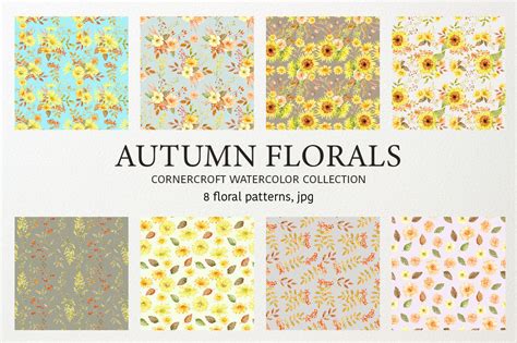 Watercolor Autumn Florals By Cornercroft Thehungryjpeg