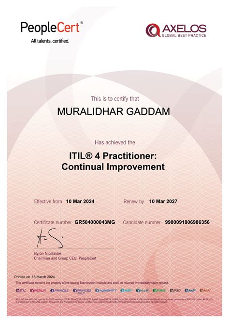 Itil Practitioner Continual Improvement E Learning Axelos Self