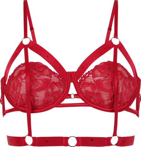 Hunkemöller Dames Lingerie Niet voorgevormde beugel bh Jacky Rood maat B80 bol
