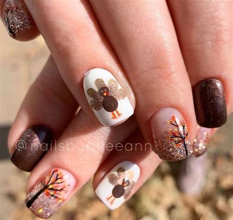 Pin by Ok MoDa on cute uñas Turkey nails Thanksgiving nail art