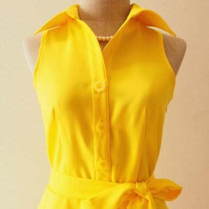 Yellow Bridesmaid Dress, Bright Sunshine Yellow Dress,yellow Summer ...