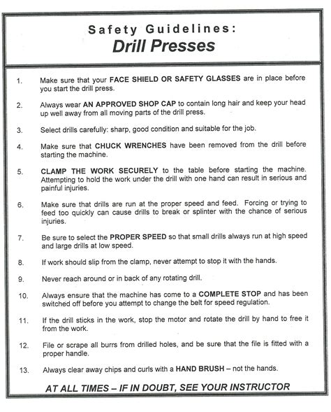 Drill Press Safety
