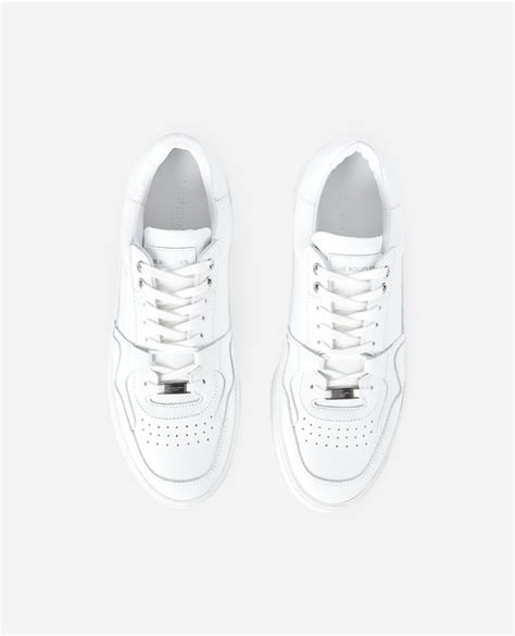 Weiße Turnschuhe aus Leder mit Krokodetail | The Kooples