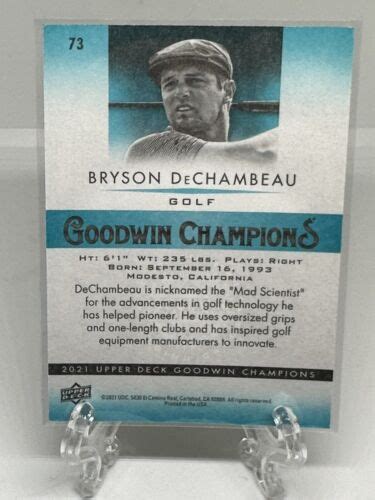 2021 Upper Deck Goodwin Champions Bryson DeChambeau Golf 73 Teal