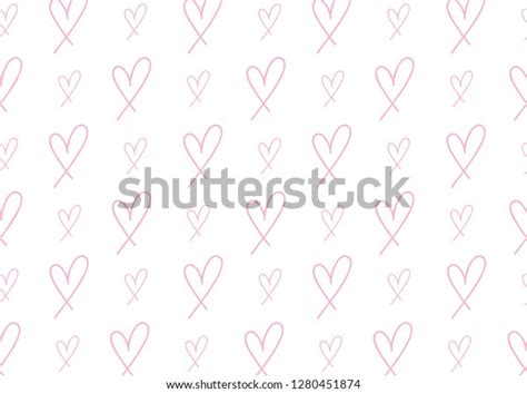 Hand Drawn Pink Heart Pattern Vector Stock Vector Royalty Free