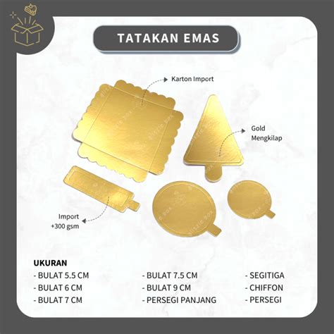 25 Pcs TATAKAN EMAS MINICAKE IMPORT Tatakan Alas Emas Bulat Donat