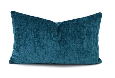 Dark Teal Throw Pillows Teal Throws Chenille Pillow Lumbar Throw