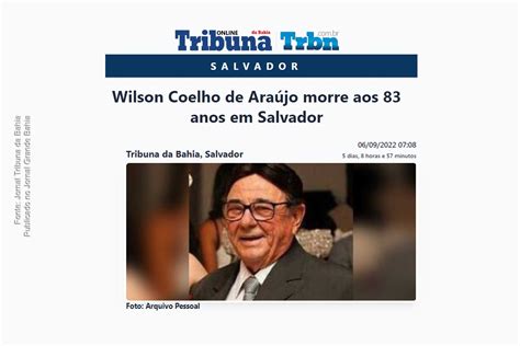 Moção De Pesar Em Memória Do Empresário Wilson Coelho De Araújo é