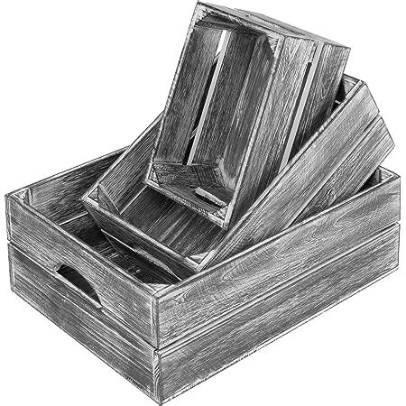 Amazon MyGift Country Rustic Gray Washed Wood Storage Decorative