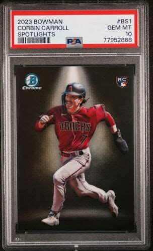 2023 BOWMAN CHROME BS1 PSA 10 DBACKS ROOKIE SPOTLIGHTS Corbin Carroll