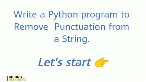 Python Program To Remove Punctuation From A String Python Coding