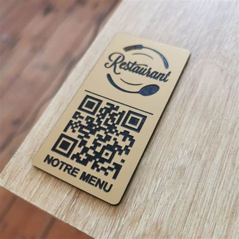 Plaque Qr Code Grav Avec Logo Et Texte Personnalis X Cm