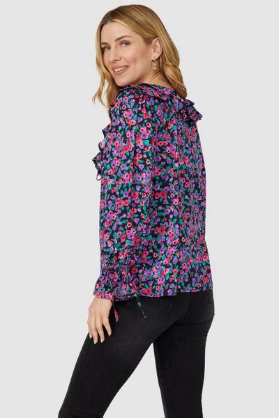 Mantaray Printed Frill Neck Blouse Debenhams