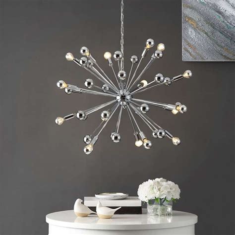 Safavieh Starburst Sputnik Pendant Lamp Chrome Lit A