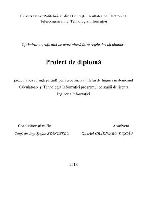 PDF Proiect de diplomă stst elia pub rostst elia pub ro PS 2013